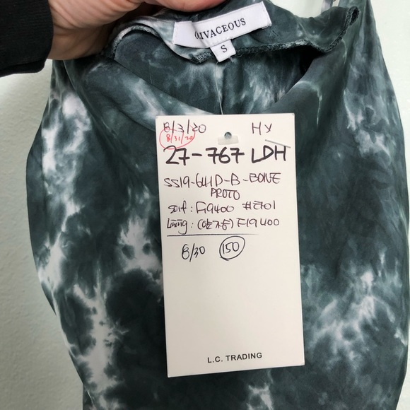 Olivaceous Slip Mini Dress Spaghetti Strap Drape Neck Tye Die Women’s Size Small - Picture 9 of 13